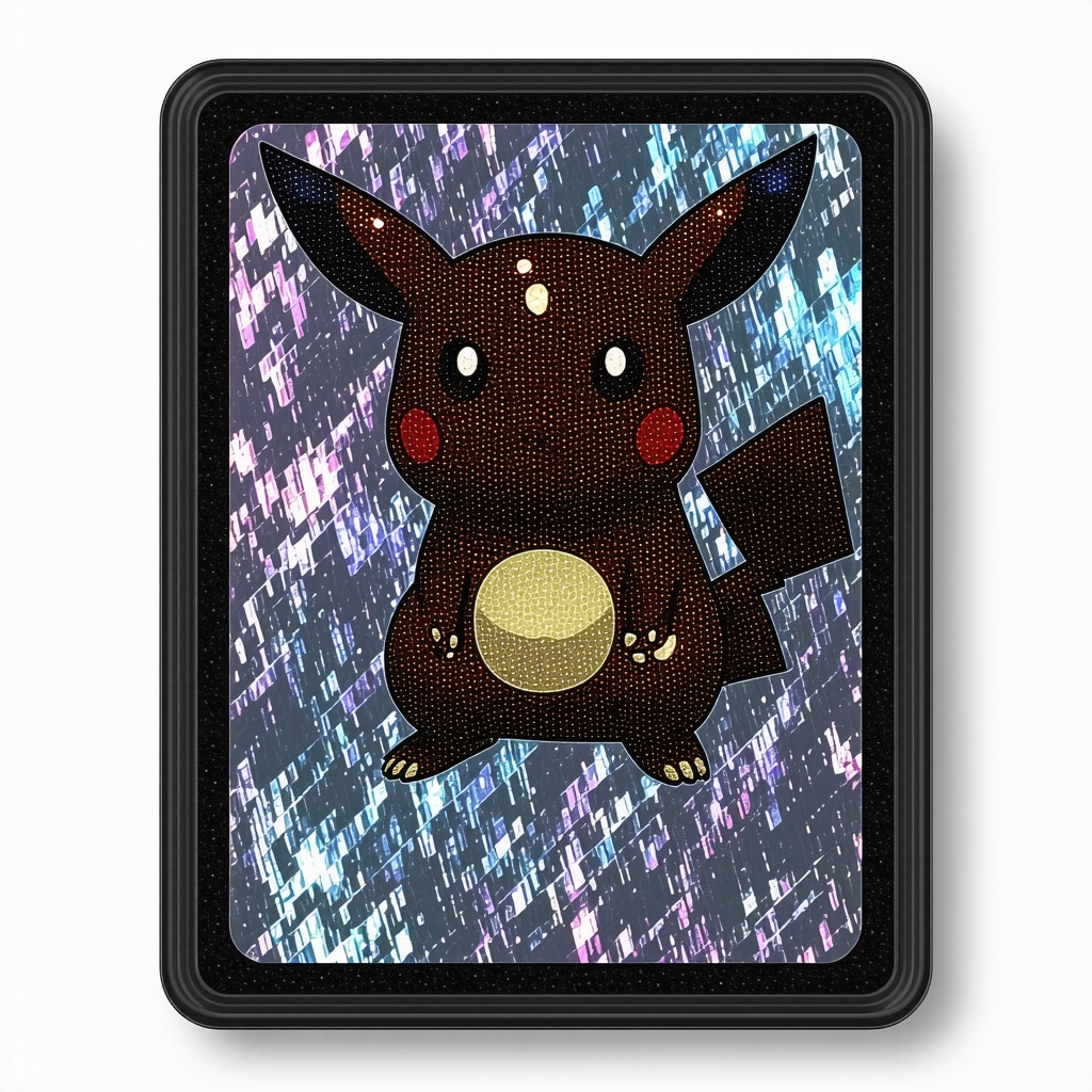 3D scanner analyzing surface and edges of pristine CGC 10 Japanese Pokémon holo rare card
