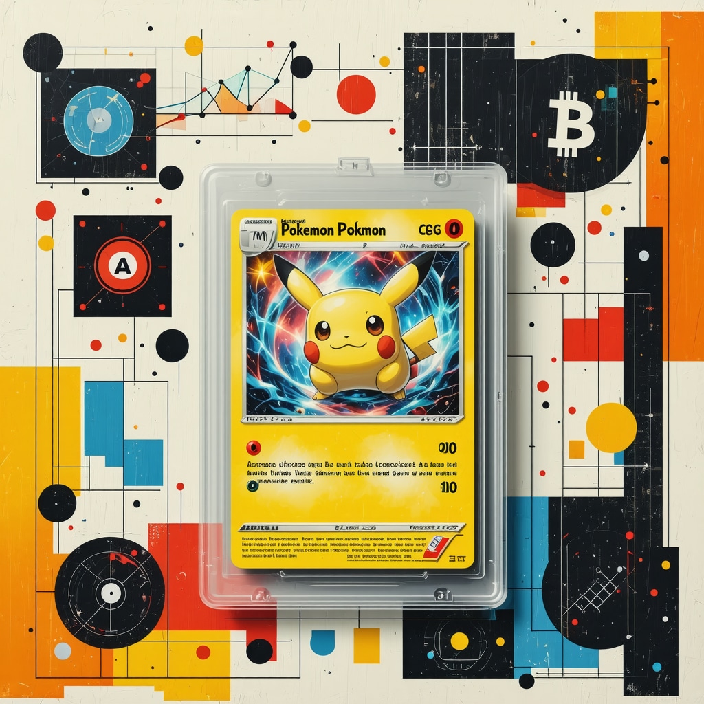 CGC 10 Japanese vintage holo Pokémon card with AI and blockchain authentication graphics