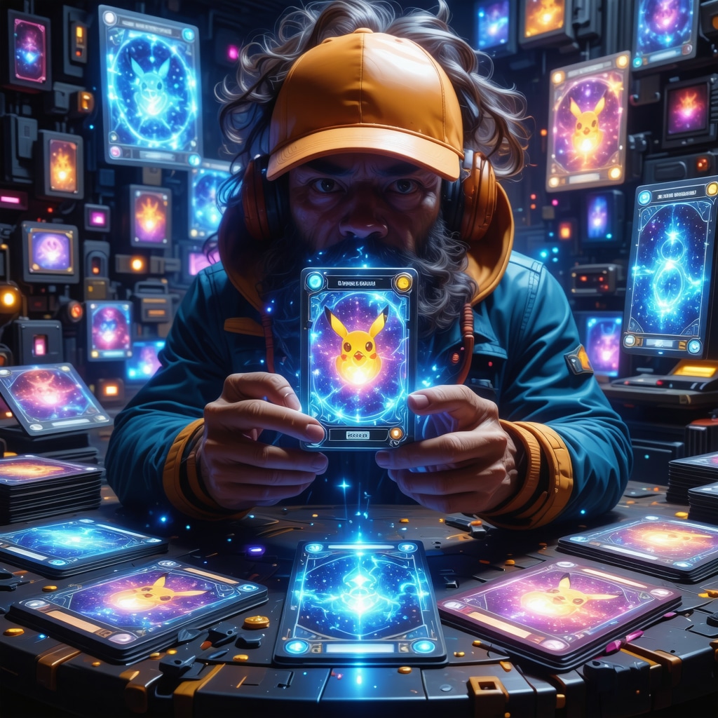 Collector using forensic technology to authenticate CGC Gem Mint 10 Japanese Supporter Pokémon card