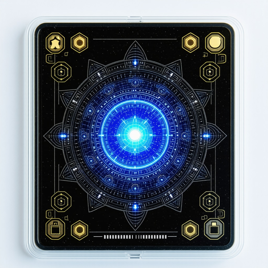 Close-up of CGC Gem Mint 10 Japanese Trainer Card under UV light with spectral imaging and blockchain icons