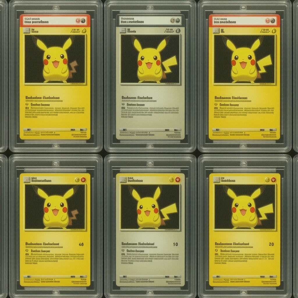 Digital dashboard showcasing data analytics and blockchain verification on CGC 10 graded Japanese vintage holo rare Pokémon cards