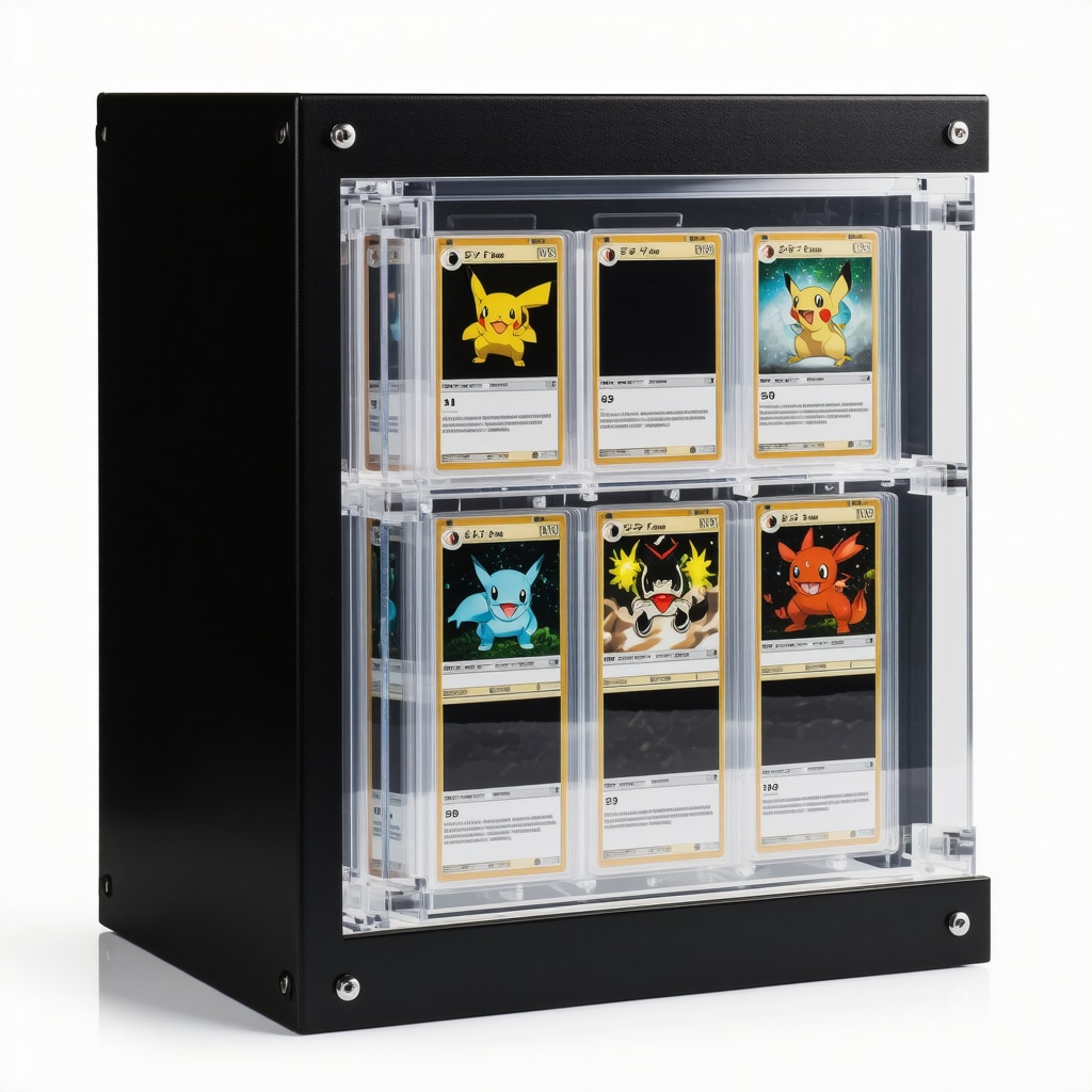 Climate-controlled storage case with CGC Pristine 10 Japanese Pokémon cards, showcasing micro-environmental preservation methods