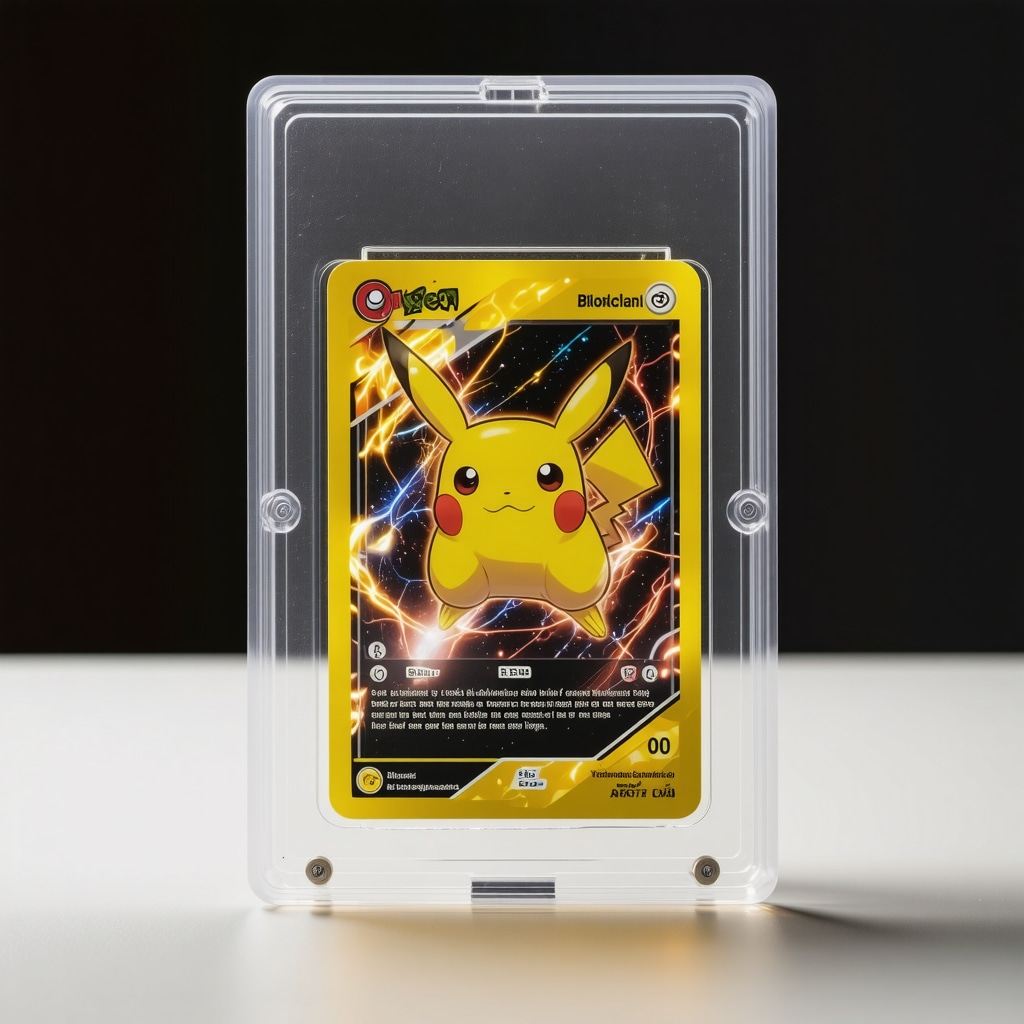 Visualization showing a CGC 10 graded Japanese Pokémon card with blockchain ledger and AI analysis interface