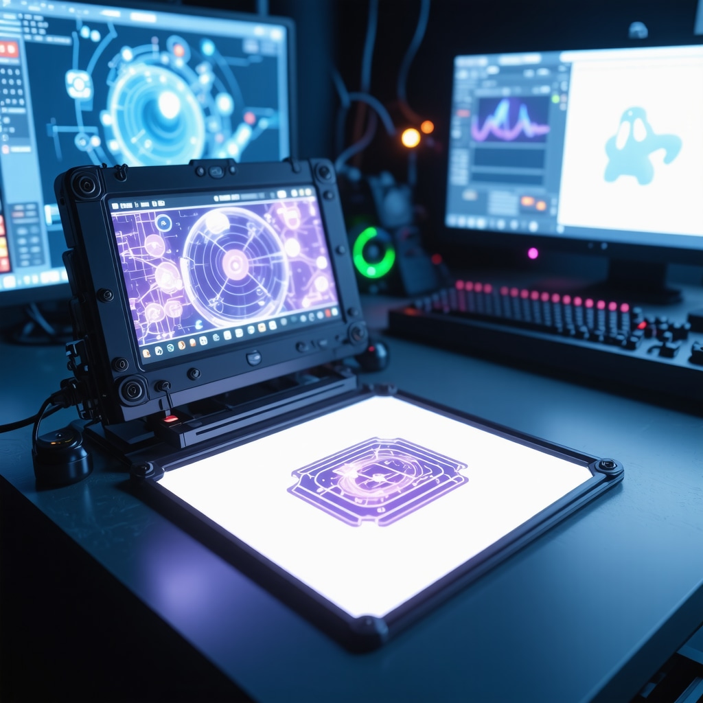 Spectral imaging and blockchain technology applied to authenticate a CGC Gem Mint 10 Japanese Pokémon Trainer card slab in a high-tech laboratory