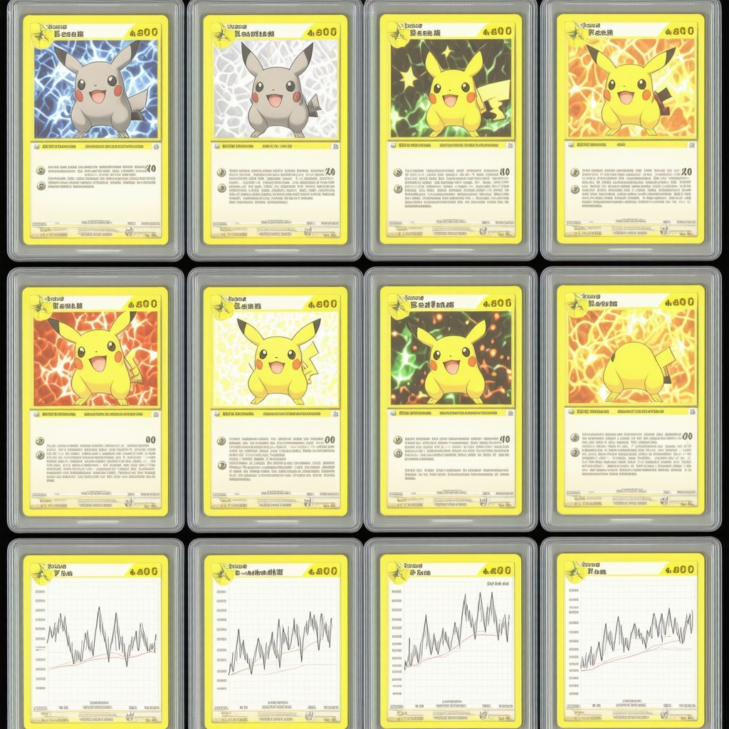 Detailed infographic illustrating serial number variations and market trends for Japanese Pokémon CGC 10 cards