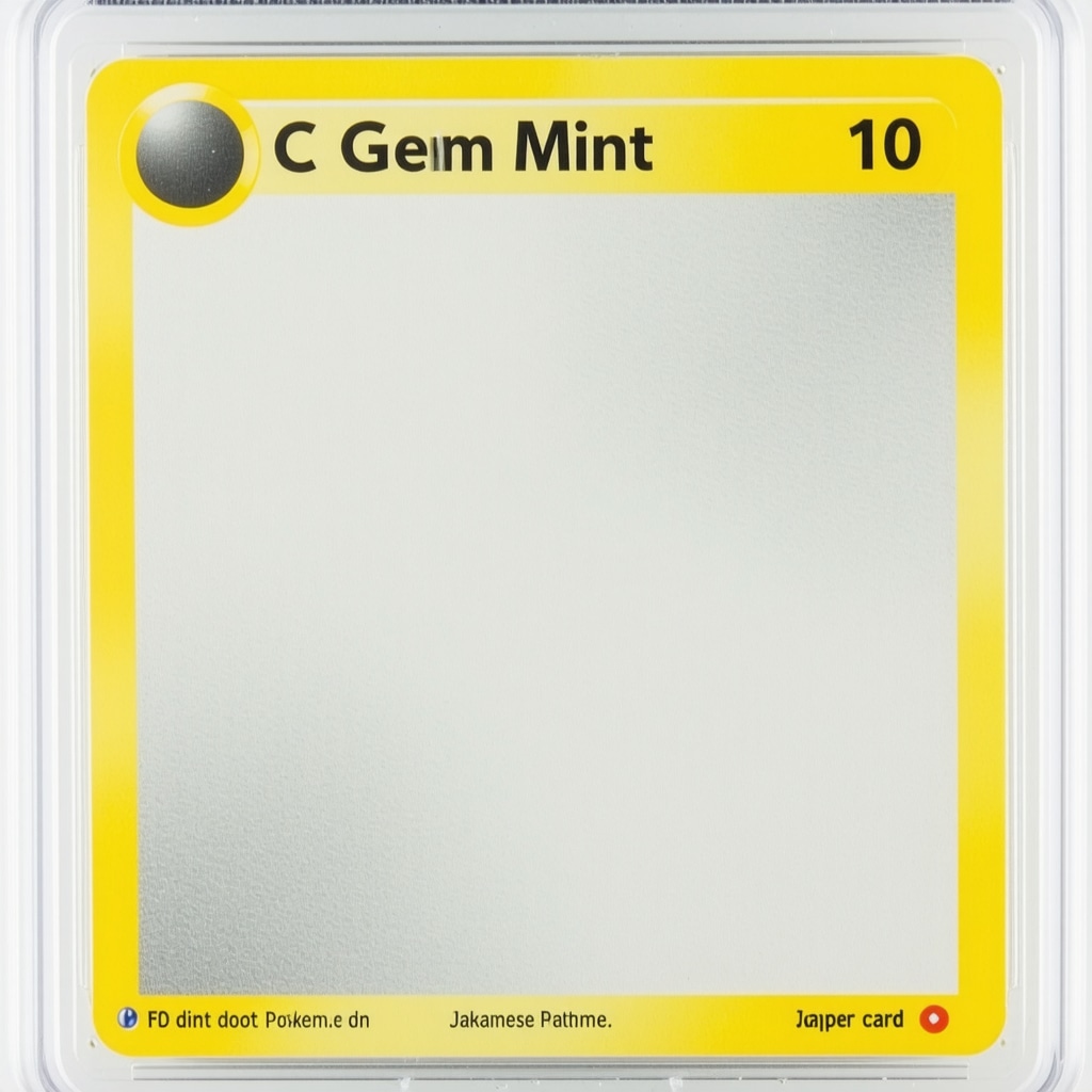 Close-up microscopic view of CGC Gem Mint 10 Japanese Pokémon card showing print dots and paper fibers