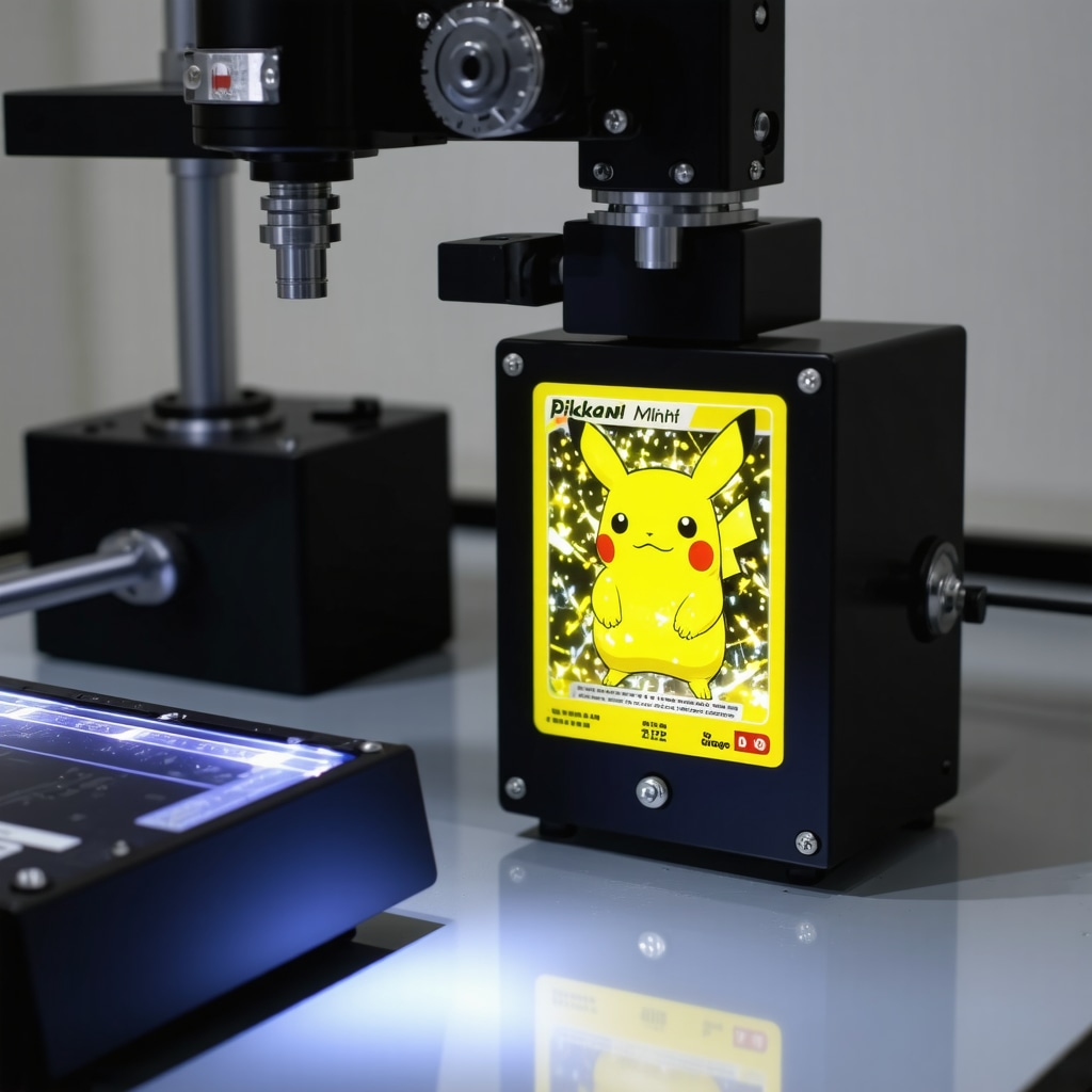 Spectral imaging analysis of a CGC Gem Mint 10 Pikachu Japanese card in a laboratory environment