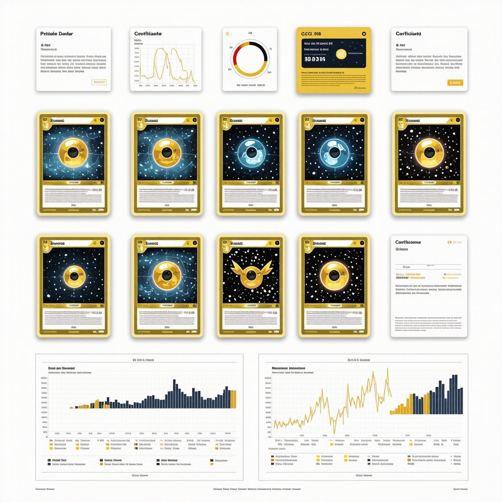 Infographic showing AI, blockchain, and data analytics applied to CGC 10 Japanese Pokémon cards