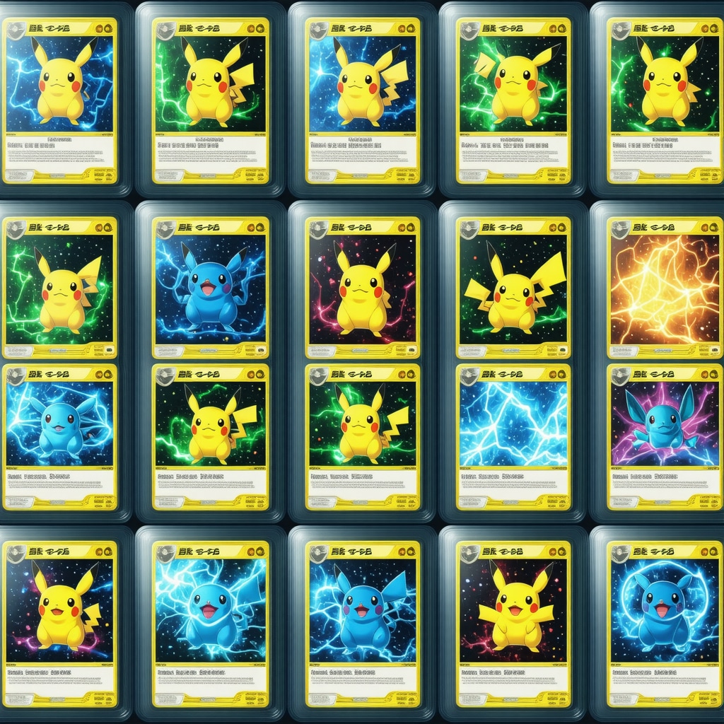 Digital interface showing AI analytics and blockchain overlay on high-grade Pokémon cards