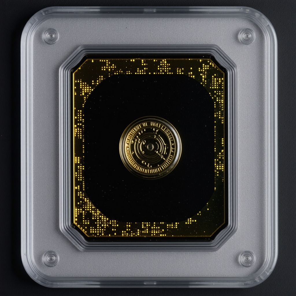 CGC slab with Japanese holo card alongside spectral analyzer and blockchain interface