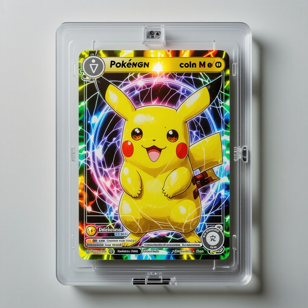 Close-up of CGC 10 Japanese vintage holo rare Pokémon card under UV light with authentication data overlays