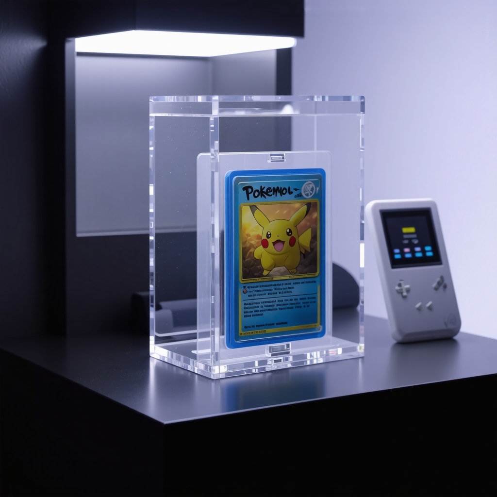 CGC 10 Japanese Base Set Pokémon card in an advanced preservation display case with environmental monitoring devices