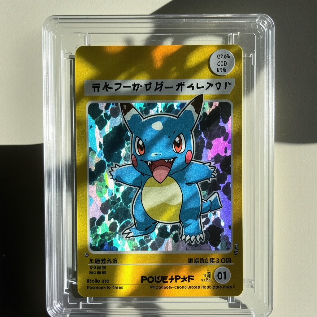 Close-up image showing spectral imaging and digital microscopy used to authenticate CGC 10 Japanese vintage holo rare Pokémon card