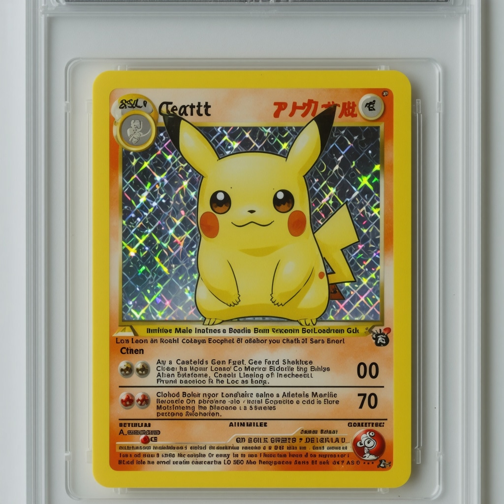 Close-up photo of a genuine CGC 10 graded Japanese Pokémon promo card highlighting holographic effect and grading label