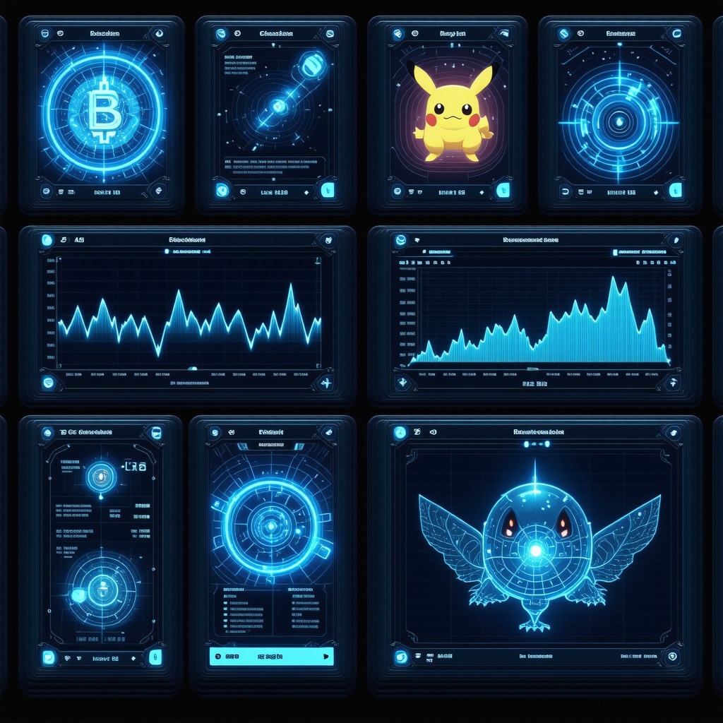 Digital dashboard showing blockchain provenance and AI-driven market analytics for CGC 10 Japanese Pokémon cards