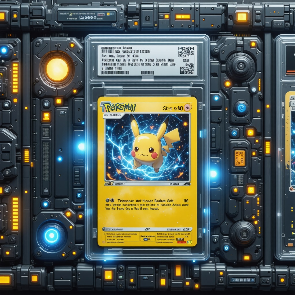 Digital ledger and AI analysis overlay for authentication of CGC 10 Japanese Base Set Pokemon card