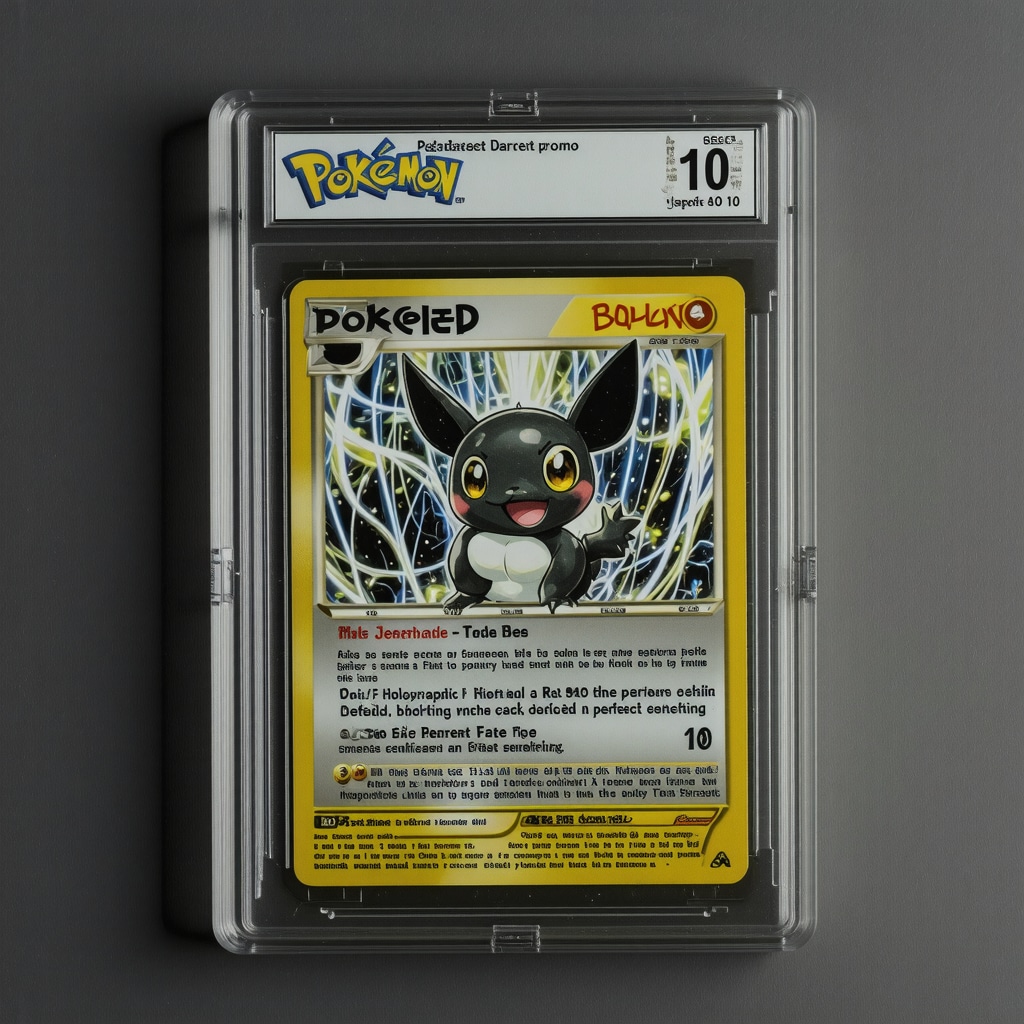 Close-up image of a CGC 10 graded Japanese promo secret rare Pokémon card highlighting holographic foil and perfect centering