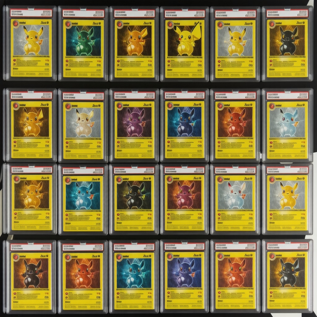 Display of CGC 10 graded Japanese vintage Trainer Secret Rare Pokémon cards with visible grading labels