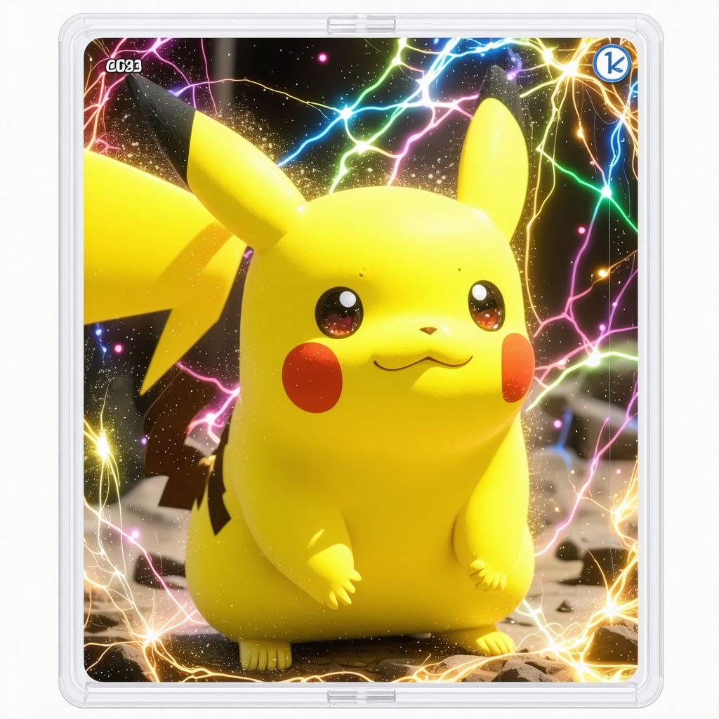 Close-up image of CGC Gem Mint 10 Japanese Pokémon promo card under UV light highlighting surface and centering details