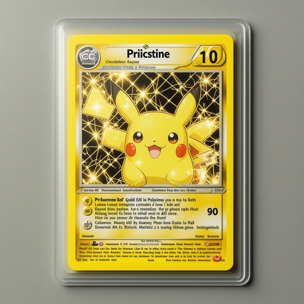A pristine Japanese gold Pokémon card with digital overlays representing blockchain and AI technologies
