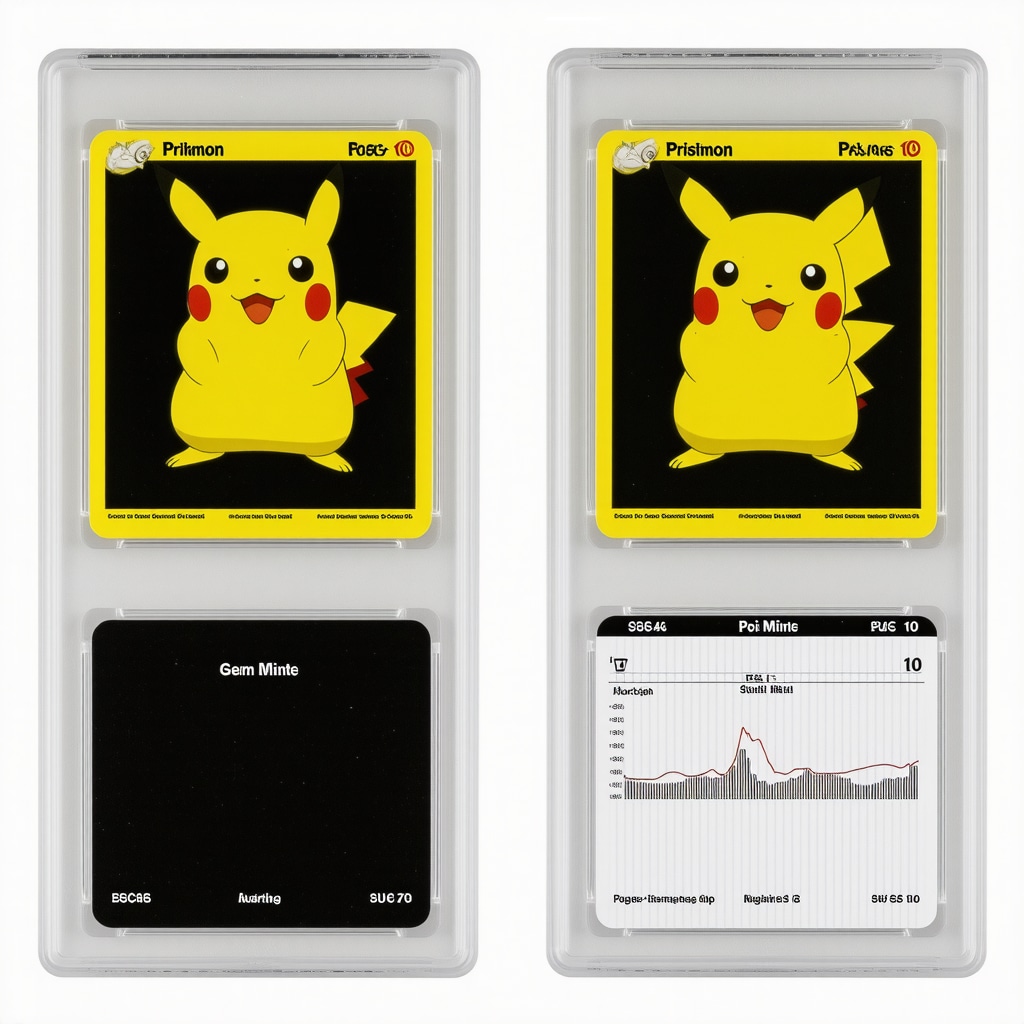 Side-by-side comparison of CGC Pristine 10 and PSA Gem Mint 10 graded Japanese Pokémon cards with detailed centering and surface quality highlights