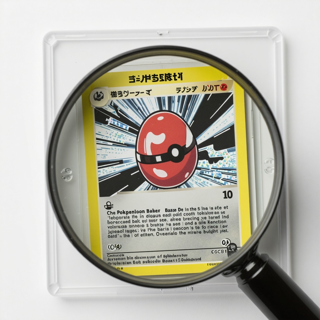 Magnified detailed view of a CGC 10 graded Japanese Base Set Pokémon card showing holographic and edge details