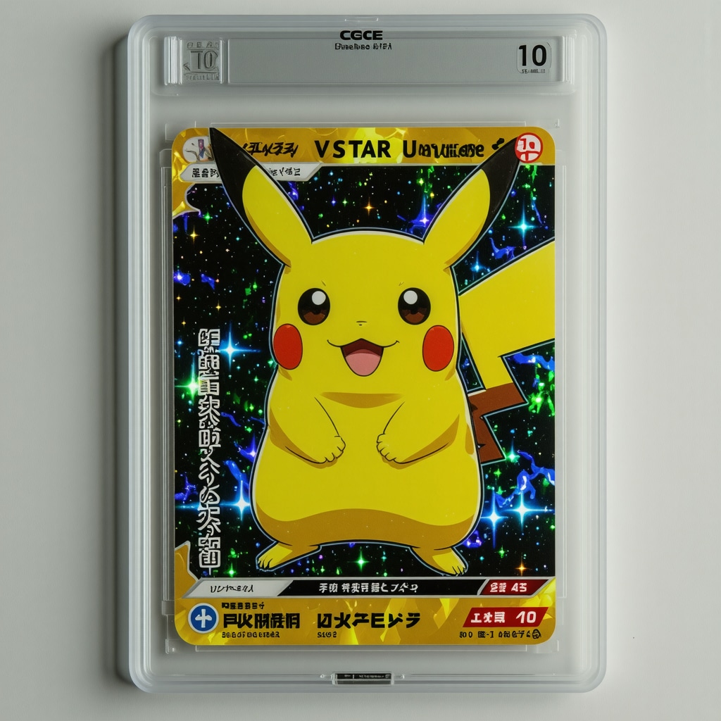 Detailed view of a CGC 10 graded Japanese VSTAR Universe Pokémon card with sharp Japanese text and vibrant holographic finish