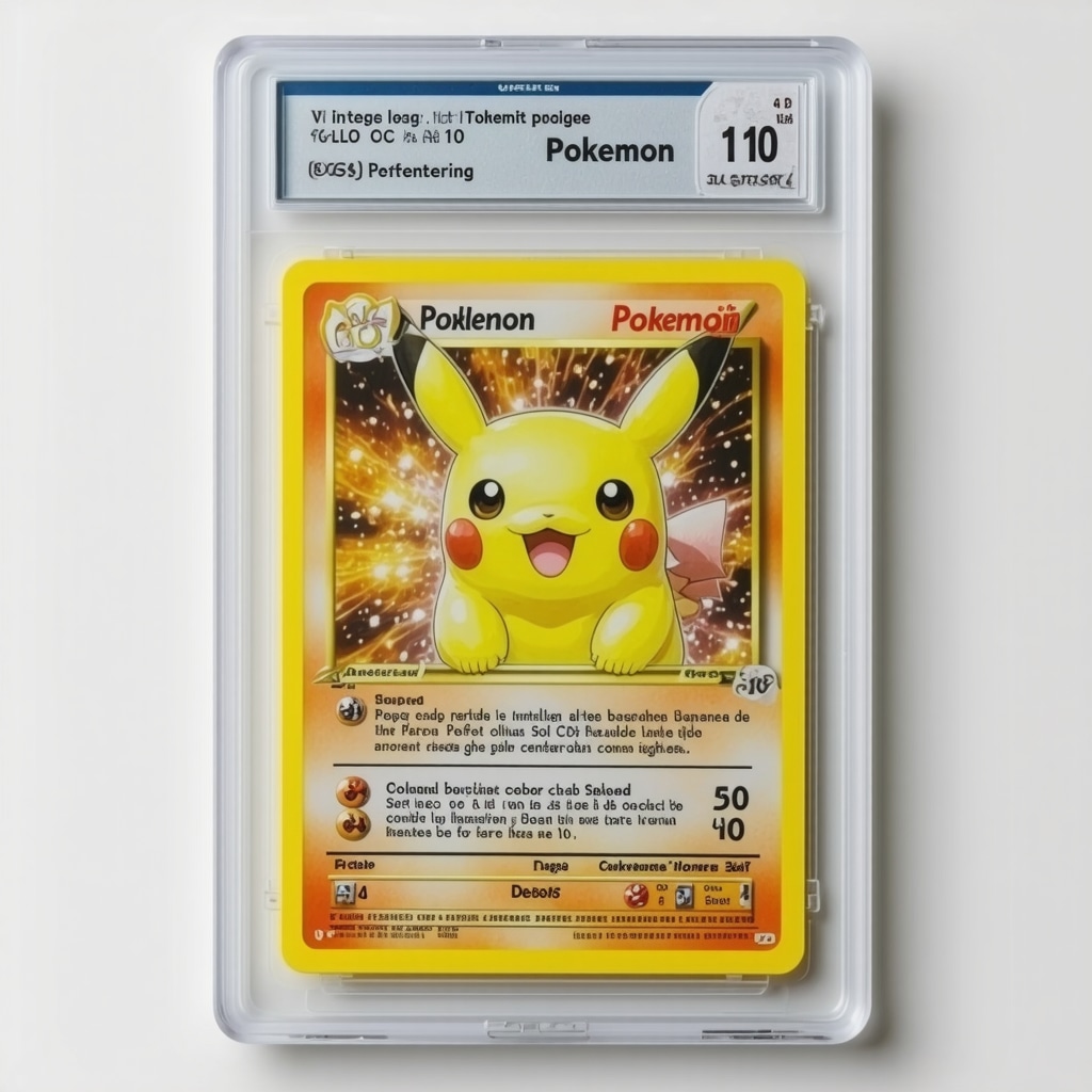 High-resolution image of CGC 10 graded Japanese vintage holo Pokémon card highlighting grading criteria