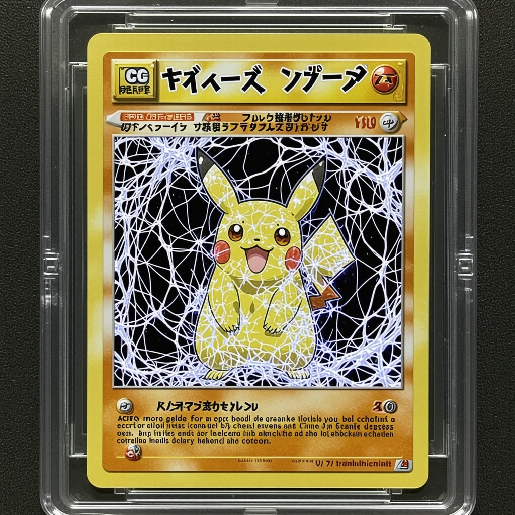 Macro image highlighting holographic foil details and CGC grading label on a Japanese Pokémon card