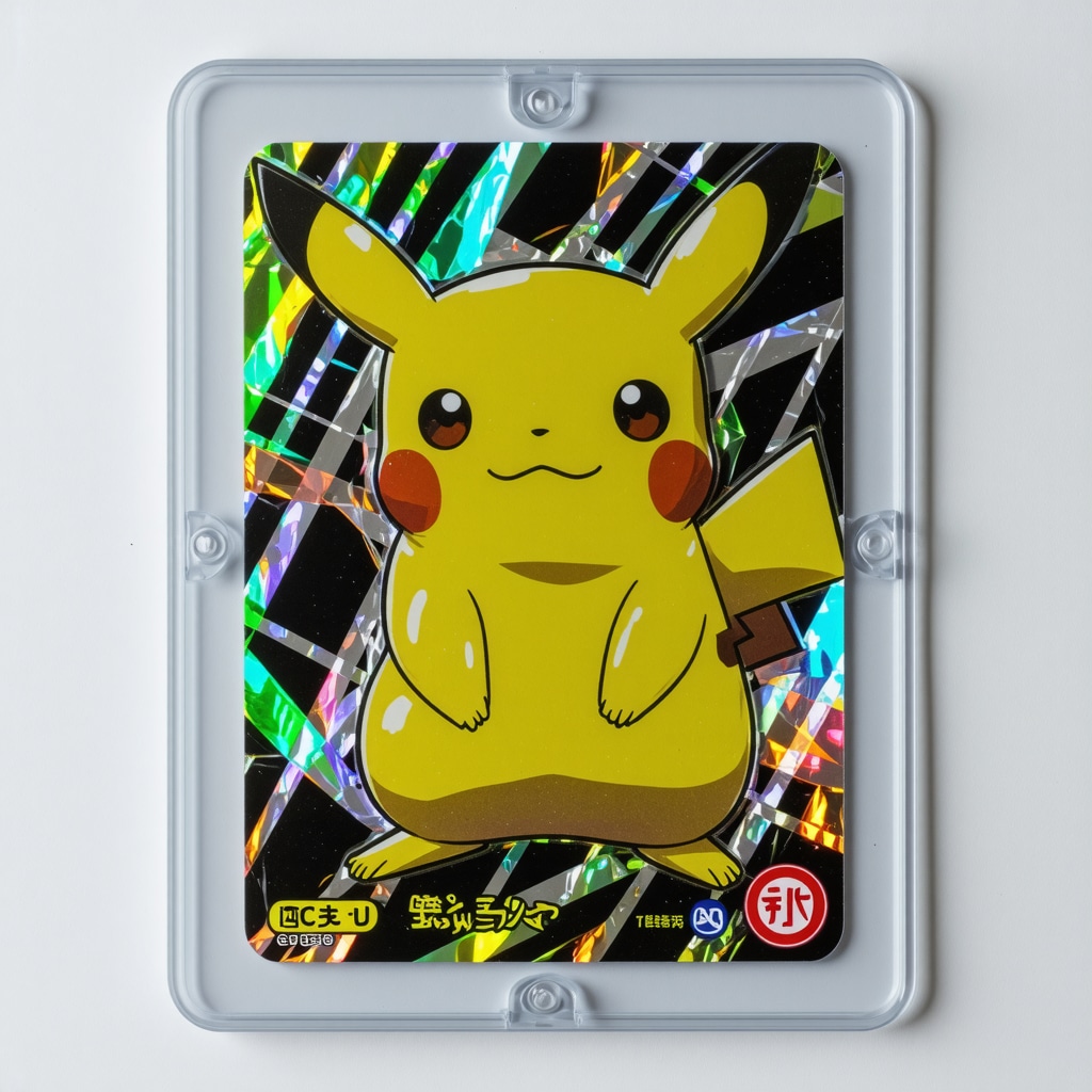 Close-up image showing holographic and foil details of a CGC 10 graded Japanese Pokémon promo card under UV light