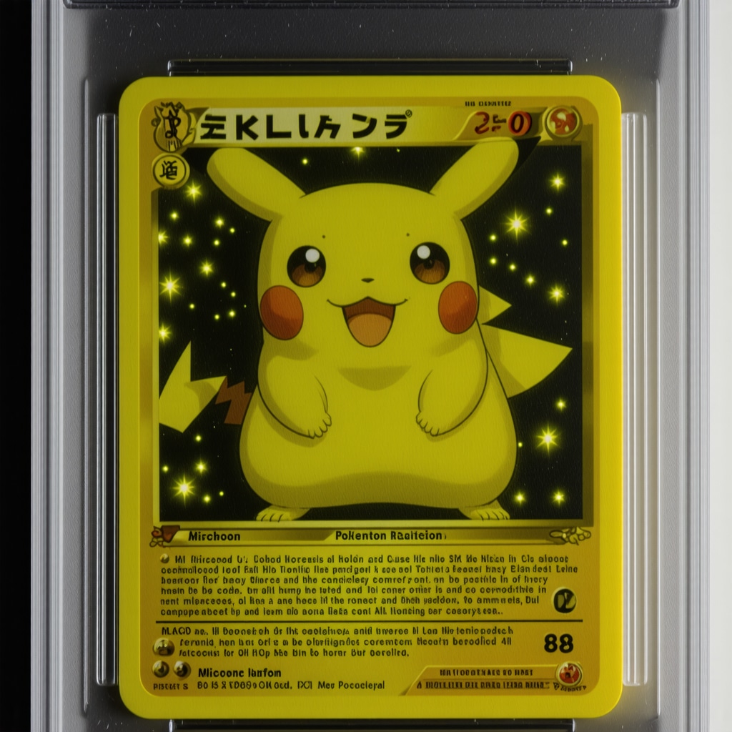UV light close-up revealing authentication markers on CGC 10 Japanese vintage holo Pokémon card