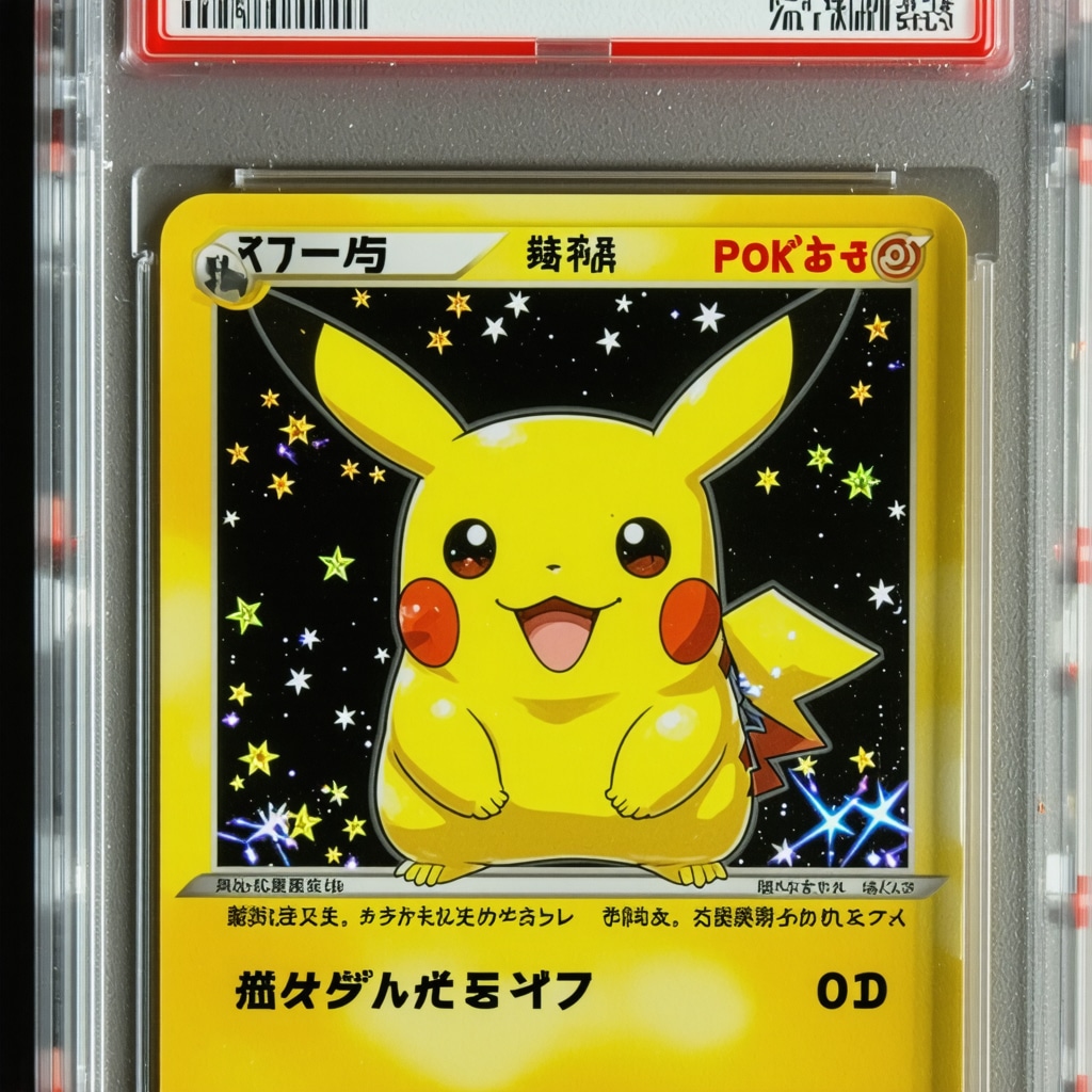 Close-up of CGC 10 Japanese Pokémon card showing holographic foil and precise centering
