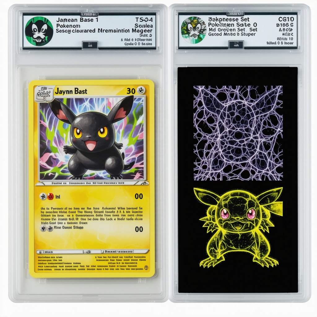 CGC 10 Japanese Base Set Pokémon card undergoing advanced forensic authentication with spectral imaging and digital microscopy