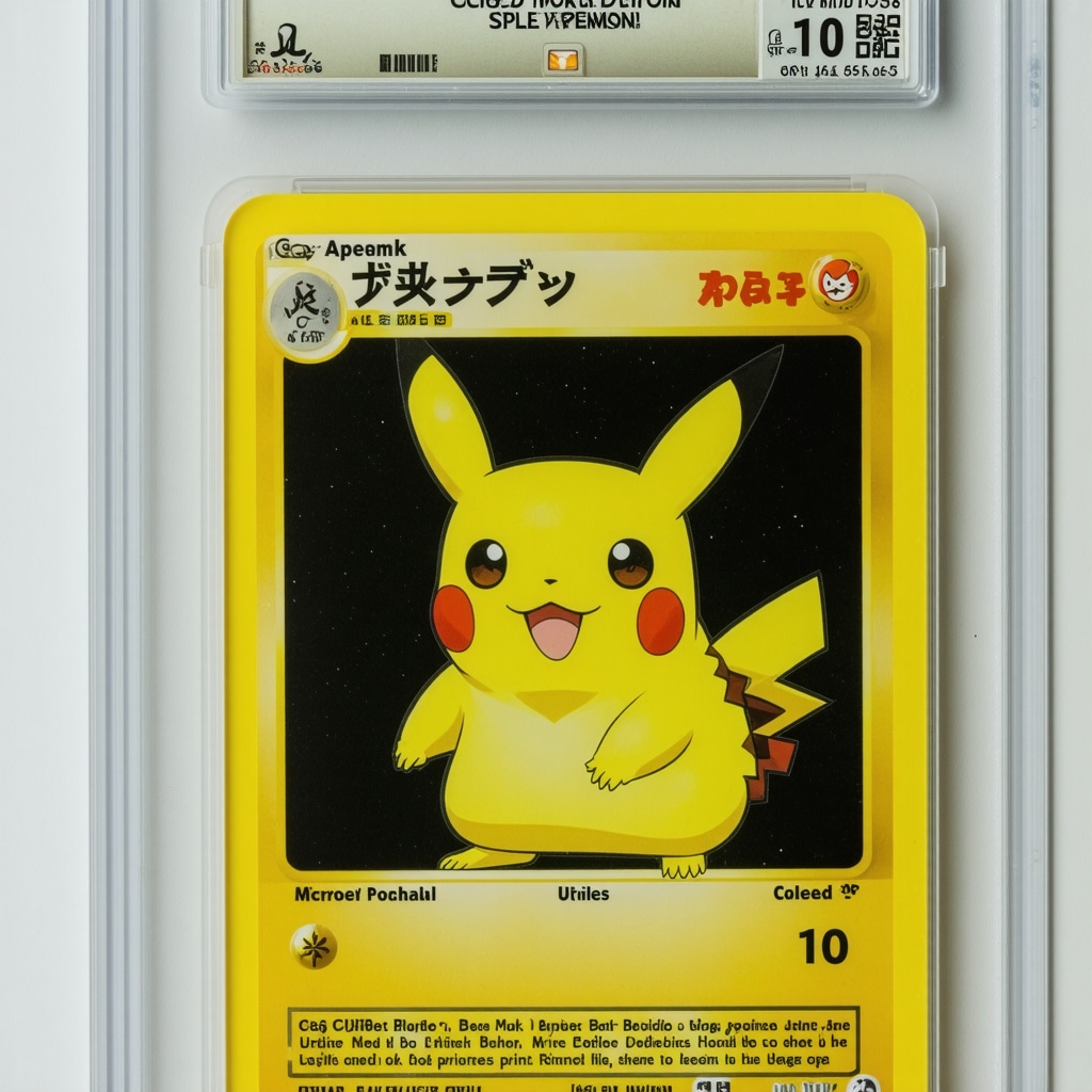 Close-up macro image showing microscopic details and flawless edges on a CGC 10 Japanese Pokémon card