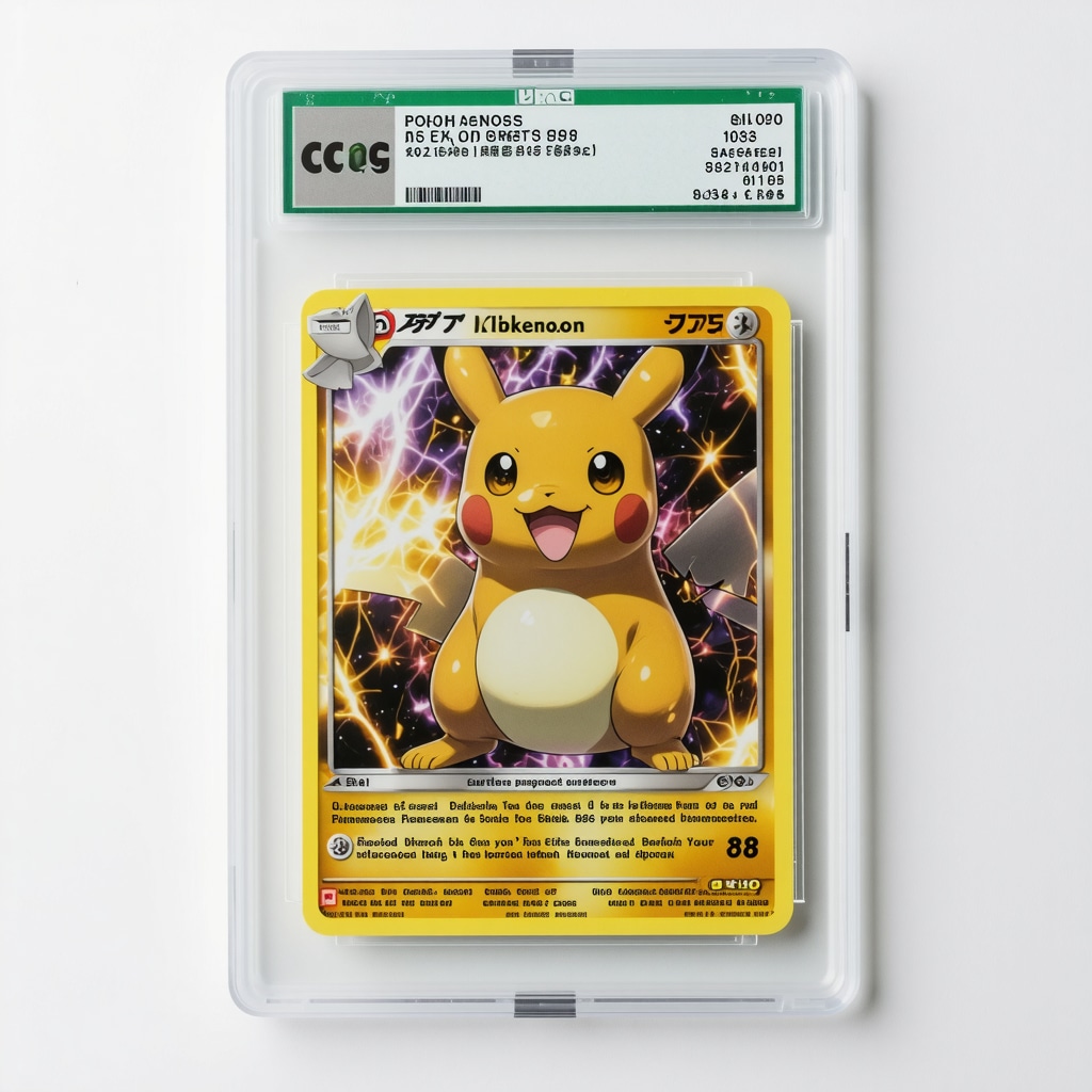 Close-up of CGC slab showing microscopic grading details on a Japanese Pokémon promo card