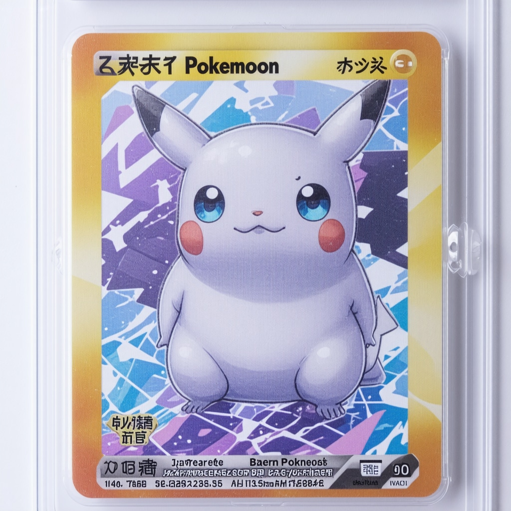 Close-up of CGC 10 Japanese Base Set Pokémon card under multispectral imaging with AI grading overlays