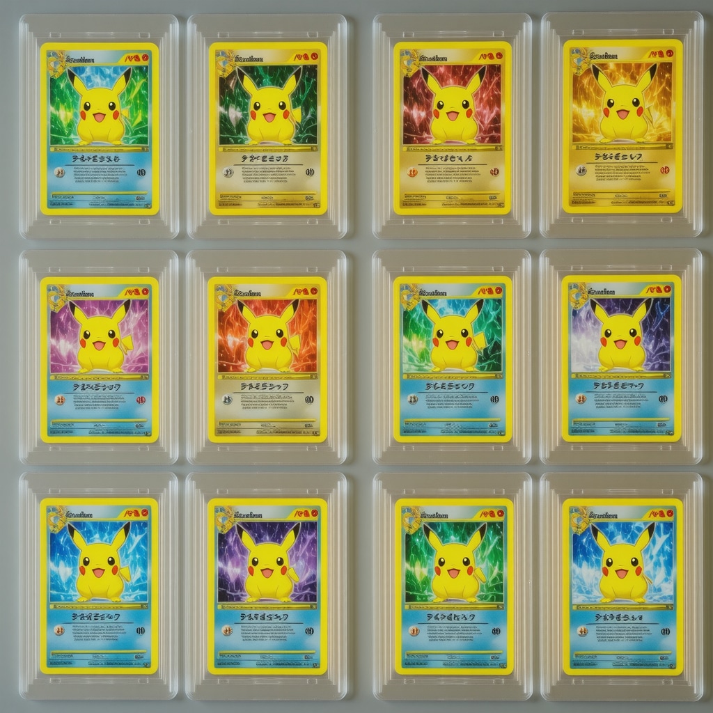 CGC Gem Mint 10 Japanese Pokémon cards showcased in UV-filtered display cases emphasizing preservation and aesthetic presentation
