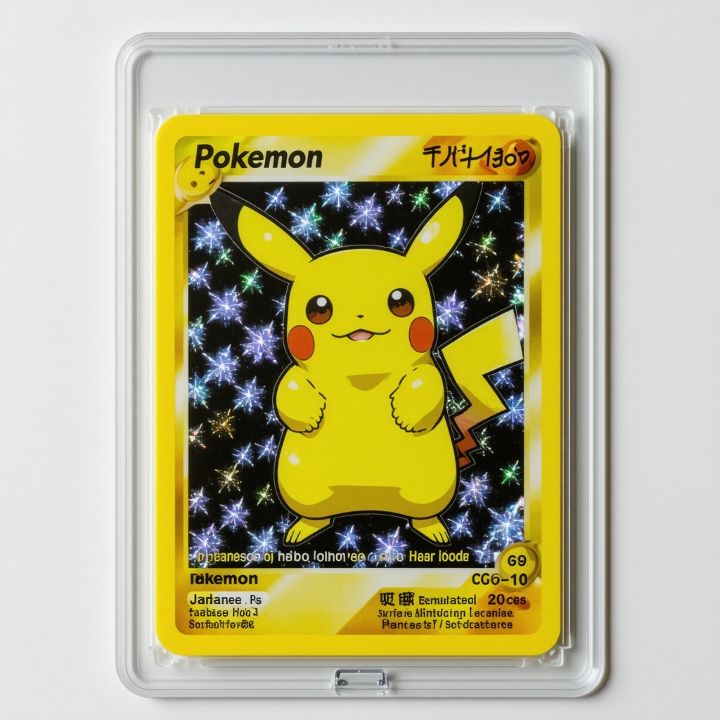 Close-up of a CGC 10 graded Japanese vintage holo rare Pokémon card showcasing sharp edges and holofoil